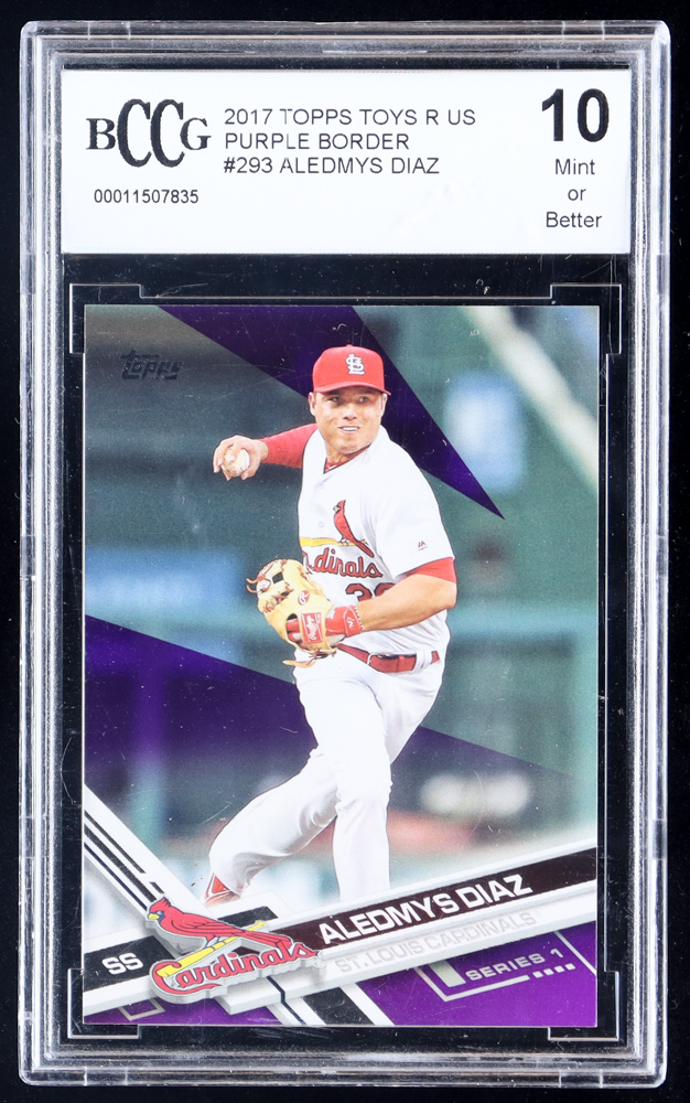 Aledmys Diaz 2017 Topps Toys R Us Purple Border #293 (BCCG 10) at PristineAuction.com Aledmys Diaz 2017 Topps Toys R Us Purple Border #293 (BCCG 10) at PristineAuction.com