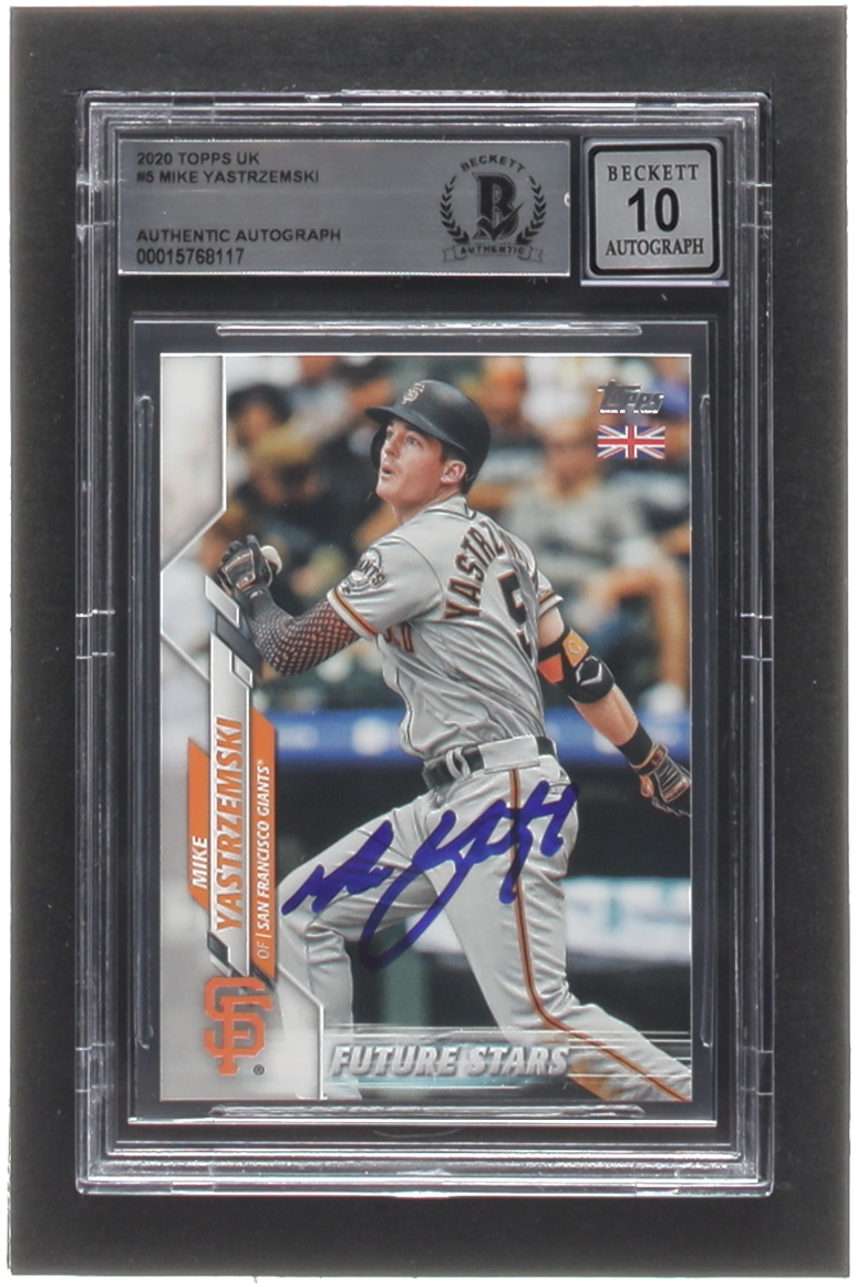 Mike Yastrzemski Signed 2020 Topps UK #5 (BGS | Auto 10) at PristineAuction.com Mike Yastrzemski Signed 2020 Topps UK #5 (BGS | Auto 10) at PristineAuction.com