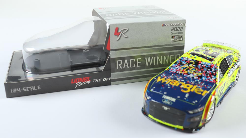 Ryan Blaney Signed LE NASCAR #12 Wrangler-Menards All-Star Win 2022 Mustang - 1:24 Premium Diecast Car (PA) at PristineAuction.com Ryan Blaney Signed LE NASCAR #12 Wrangler-Menards All-Star Win 2022 Mustang - 1:24 Premium Diecast Car (PA) at PristineAuction.com