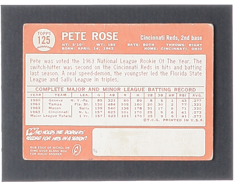 Pete Rose 1964 Topps #125 at PristineAuction.com Pete Rose 1964 Topps #125 at PristineAuction.com