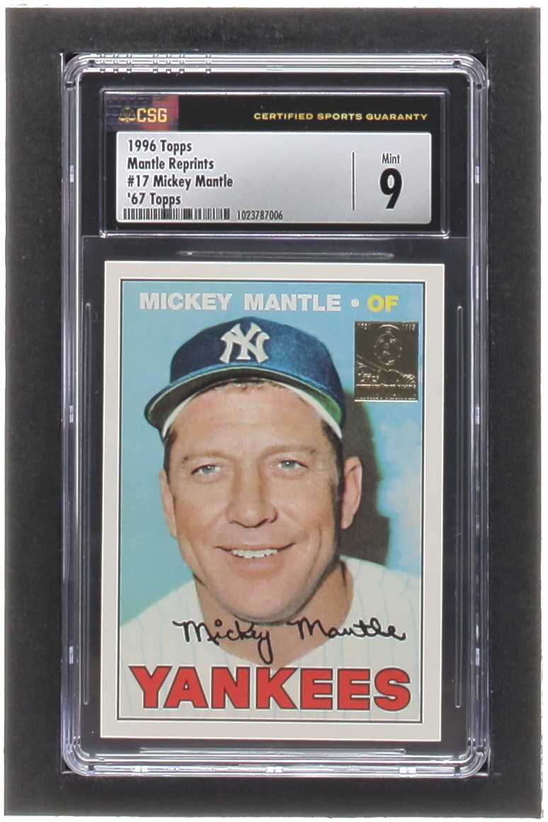 Mickey Mantle 1996 Topps Mantle #17 / 1967 Topps (CSG 9) at PristineAuction.com Mickey Mantle 1996 Topps Mantle #17 / 1967 Topps (CSG 9) at PristineAuction.com