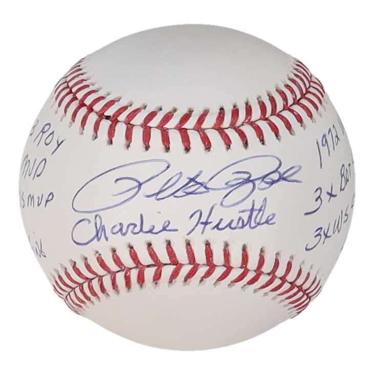 Pete Rose Signed OML Baseball With Multiple Inscriptions (Beckett) at PristineAuction.com Pete Rose Signed OML Baseball With Multiple Inscriptions (Beckett) at PristineAuction.com