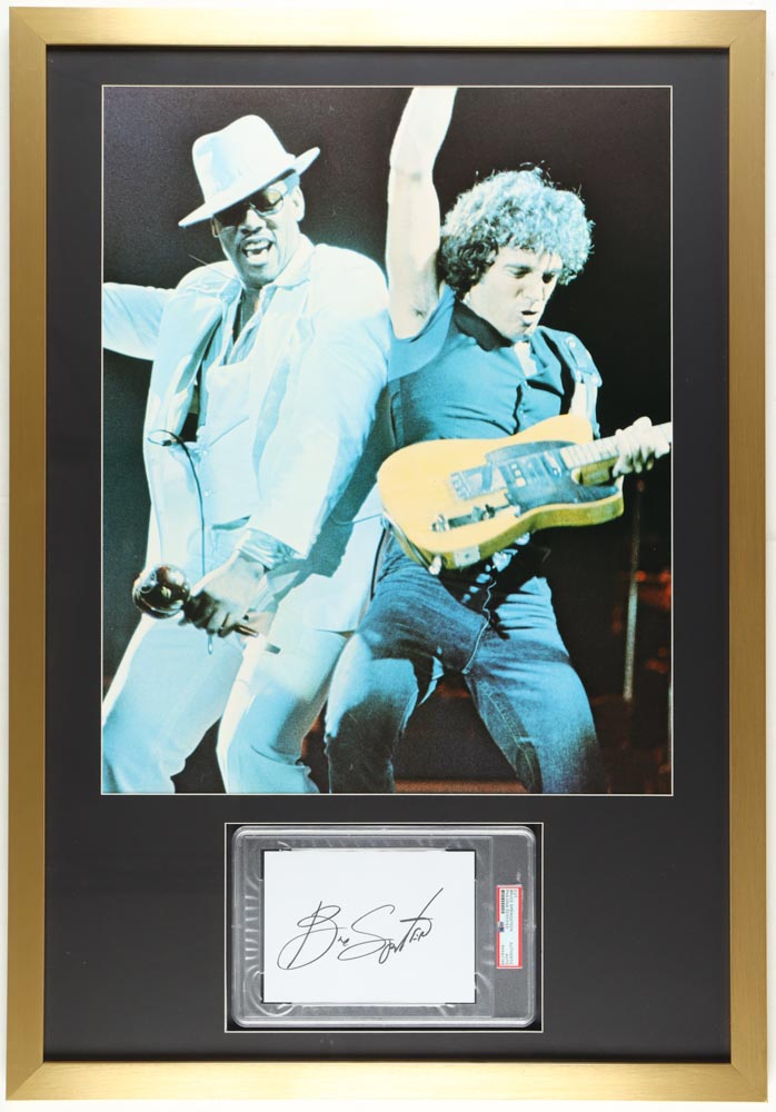 Bruce Springsteen Signed Custom Framed Cut with Original 1980 Concert Poster (PSA) at PristineAuction.com Bruce Springsteen Signed Custom Framed Cut with Original 1980 Concert Poster (PSA) at PristineAuction.com