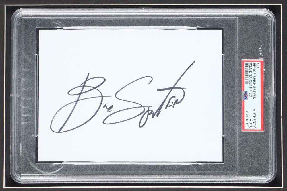 Bruce Springsteen Signed Custom Framed Cut with Original 1980 Concert Poster (PSA) at PristineAuction.com Bruce Springsteen Signed Custom Framed Cut with Original 1980 Concert Poster (PSA) at PristineAuction.com