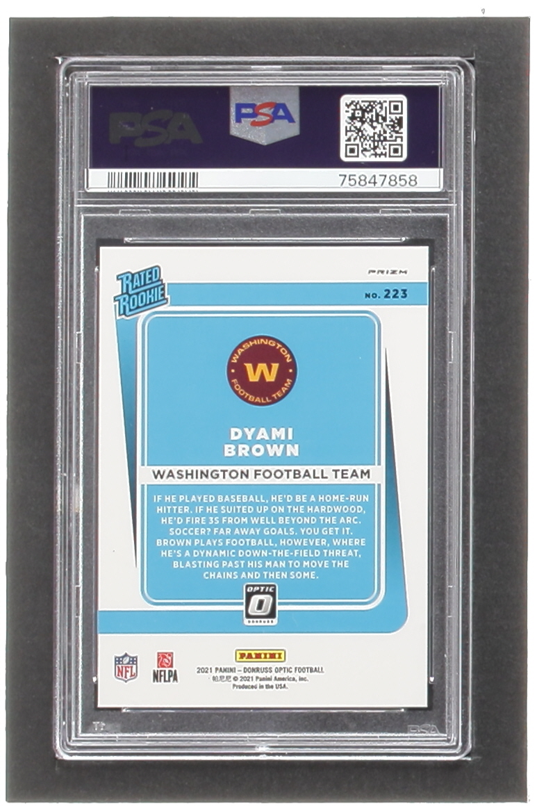 Dyami Brown 2021 Donruss Optic Stars #223 RR RC (PSA 9) at PristineAuction.com Dyami Brown 2021 Donruss Optic Stars #223 RR RC (PSA 9) at PristineAuction.com