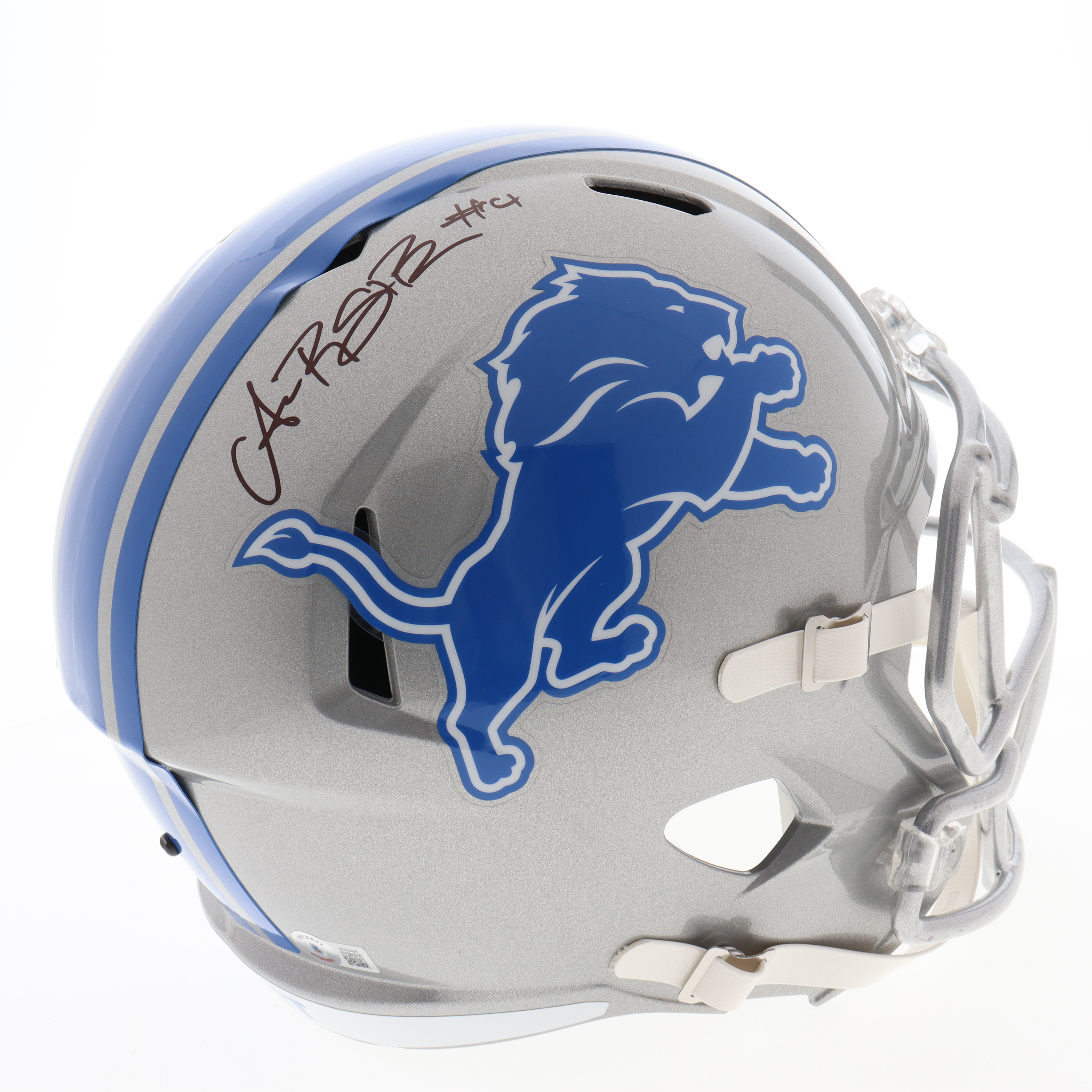 Amon-Ra St. Brown Signed Lions Full-Size Speed Helmet (Beckett) at PristineAuction.com Amon-Ra St. Brown Signed Lions Full-Size Speed Helmet (Beckett) at PristineAuction.com