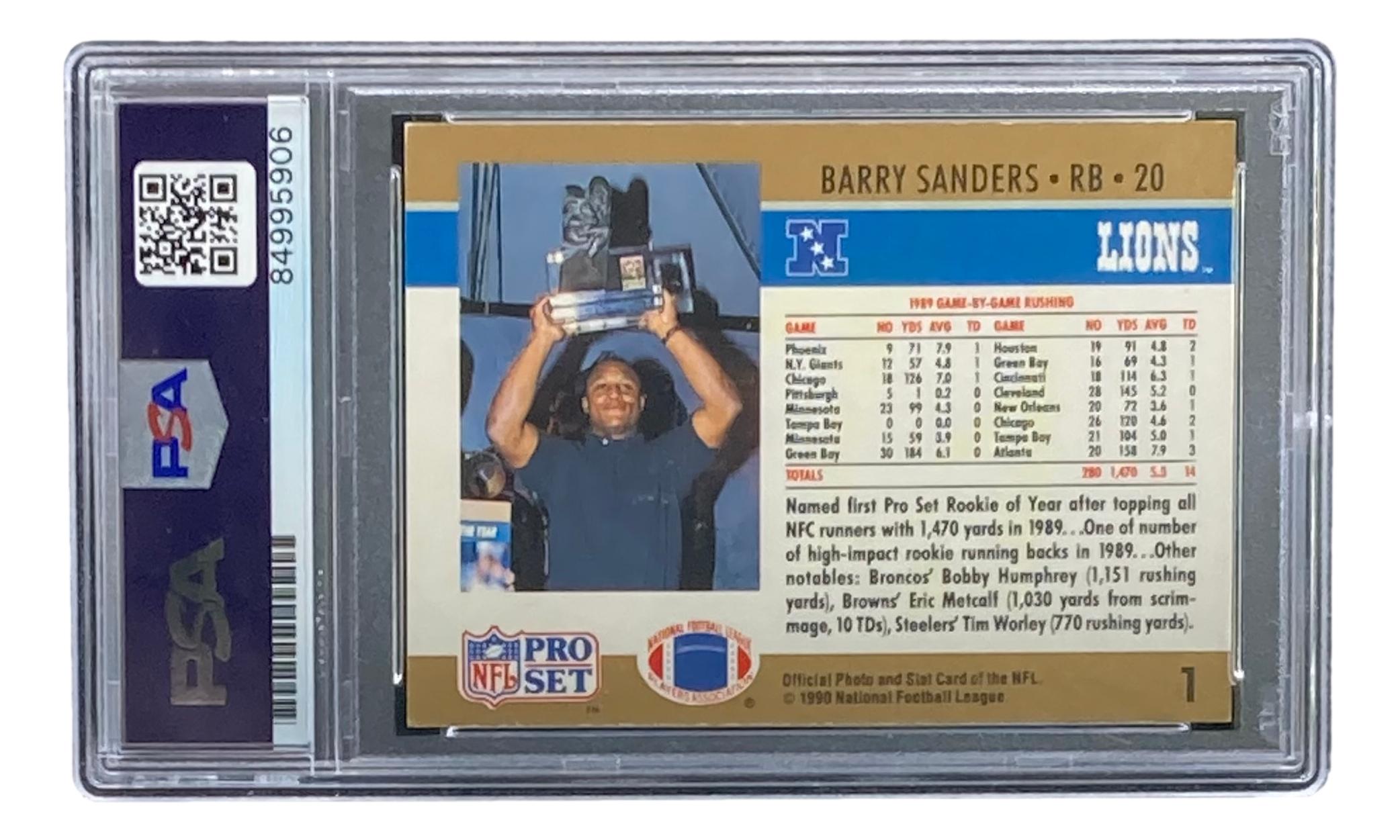 Barry Sanders Signed 1990 Pro Set #1 (PSA) at PristineAuction.com Barry Sanders Signed 1990 Pro Set #1 (PSA) at PristineAuction.com