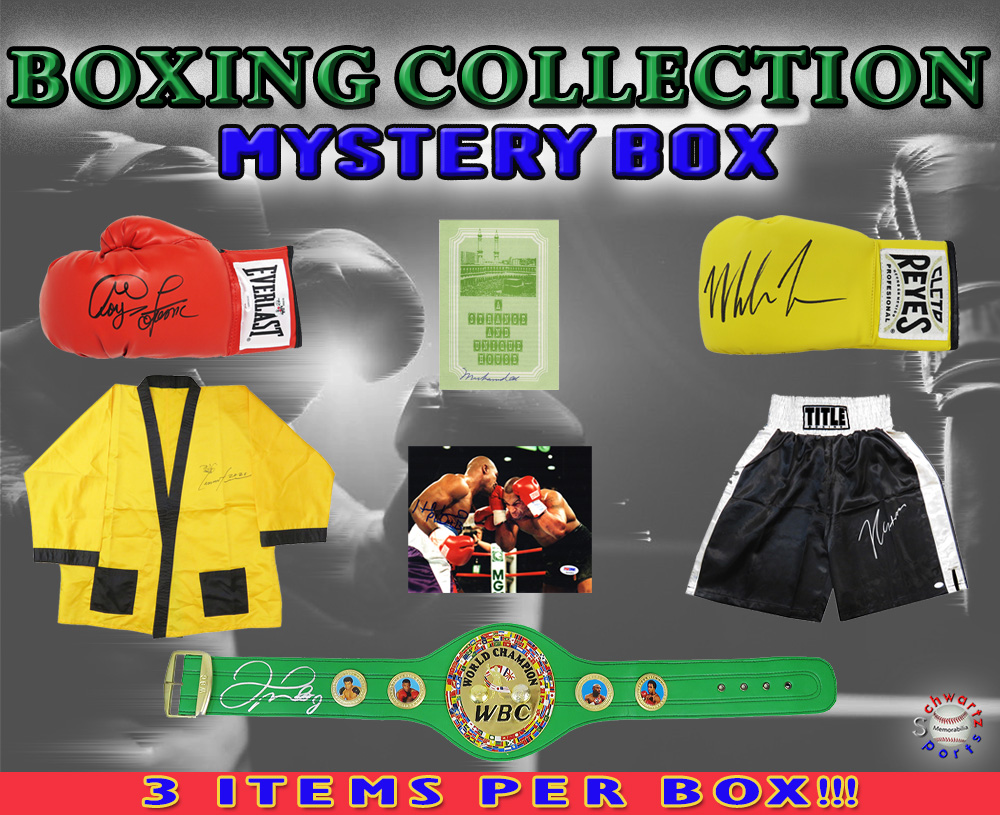 Boxing Collection Mystery Box - Series 15 (Limited to 100) (3 Boxing Autographs Per Box) - Schwartz Sports at PristineAuction.com Boxing Collection Mystery Box - Series 15 (Limited to 100) (3 Boxing Autographs Per Box) - Schwartz Sports at PristineAuction.com