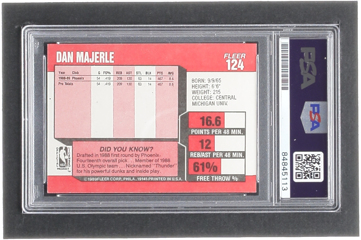 Dan Majerle Signed 1989-90 Fleer #124 RC (PSA) at PristineAuction.com Dan Majerle Signed 1989-90 Fleer #124 RC (PSA) at PristineAuction.com