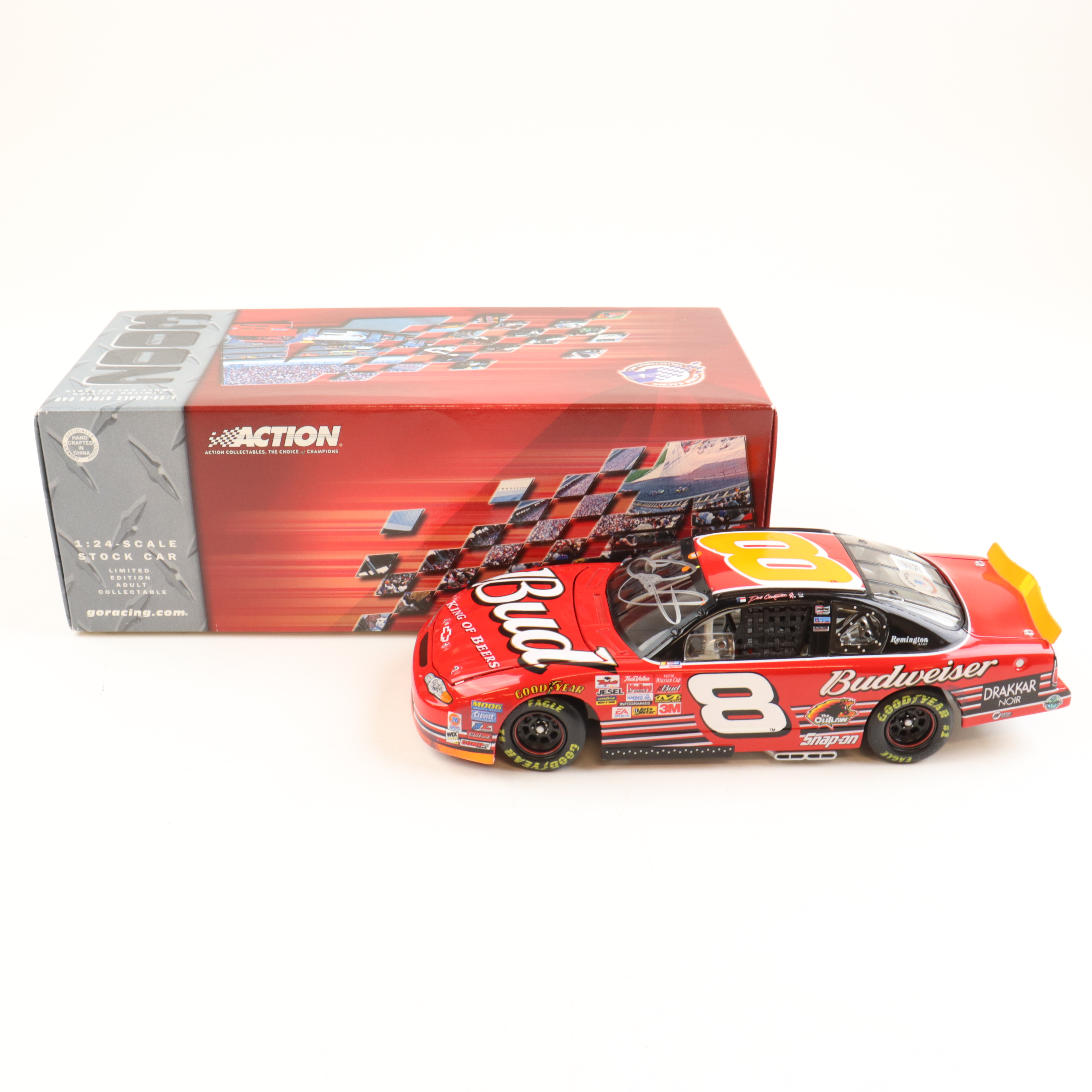 Dale Earnhardt Jr. Signed LE #8 Budweiser / 3rd Talladega Win / Raced Version 2002 Monte Carlo 1:24 Diecast Car (Beckett) at PristineAuction.com Dale Earnhardt Jr. Signed LE #8 Budweiser / 3rd Talladega Win / Raced Version 2002 Monte Carlo 1:24 Diecast Car (Beckett) at PristineAuction.com