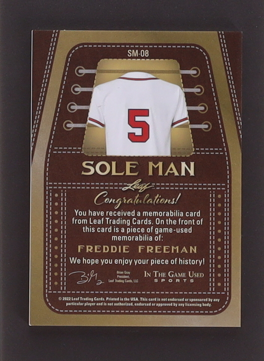 Freddie Freeman 2022 ITG Used Sports Sole Man Materials Silver Sparkle #SM08 #13/15 at PristineAuction.com Freddie Freeman 2022 ITG Used Sports Sole Man Materials Silver Sparkle #SM08 #13/15 at PristineAuction.com