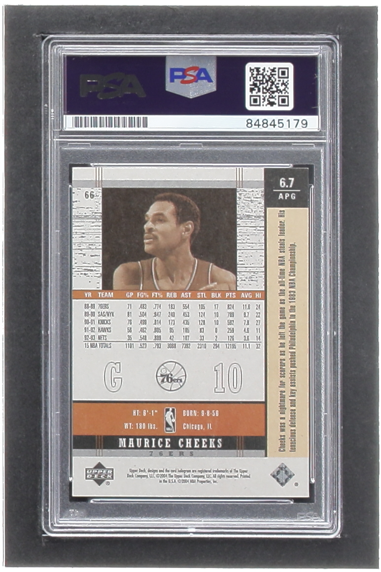 Maurice Cheeks Signed 2003-04 Upper Deck Legends Throwback #66 (PSA) at PristineAuction.com Maurice Cheeks Signed 2003-04 Upper Deck Legends Throwback #66 (PSA) at PristineAuction.com
