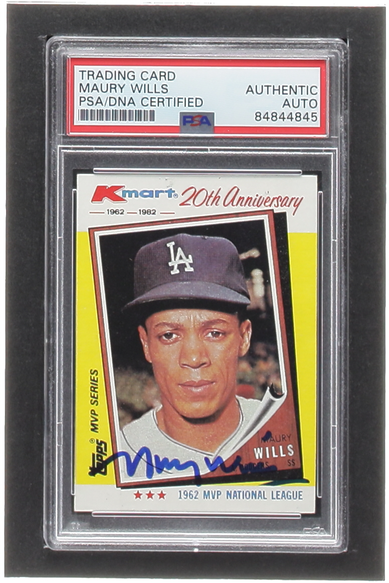 Maury Wills Signed 1982 K-Mart #2 62NL (PSA) at PristineAuction.com Maury Wills Signed 1982 K-Mart #2 62NL (PSA) at PristineAuction.com