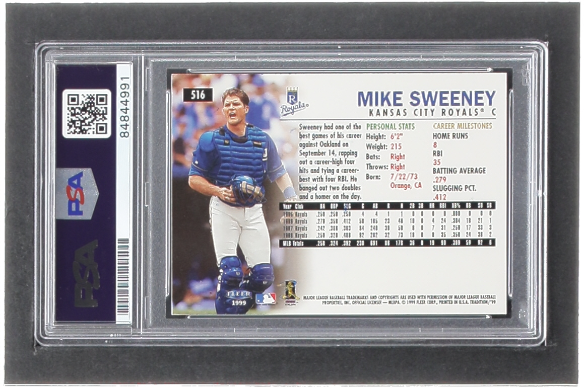 Mike Sweeney Signed 1999 Fleer Tradition #516 (PSA) at PristineAuction.com Mike Sweeney Signed 1999 Fleer Tradition #516 (PSA) at PristineAuction.com