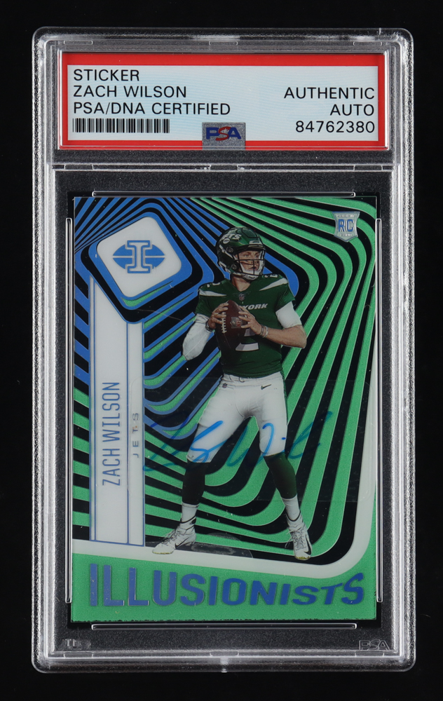 Zach Wilson Signed 2021 Panini Illusions Illusionists #11 RC (PSA & Beckett) at PristineAuction.com Zach Wilson Signed 2021 Panini Illusions Illusionists #11 RC (PSA & Beckett) at PristineAuction.com