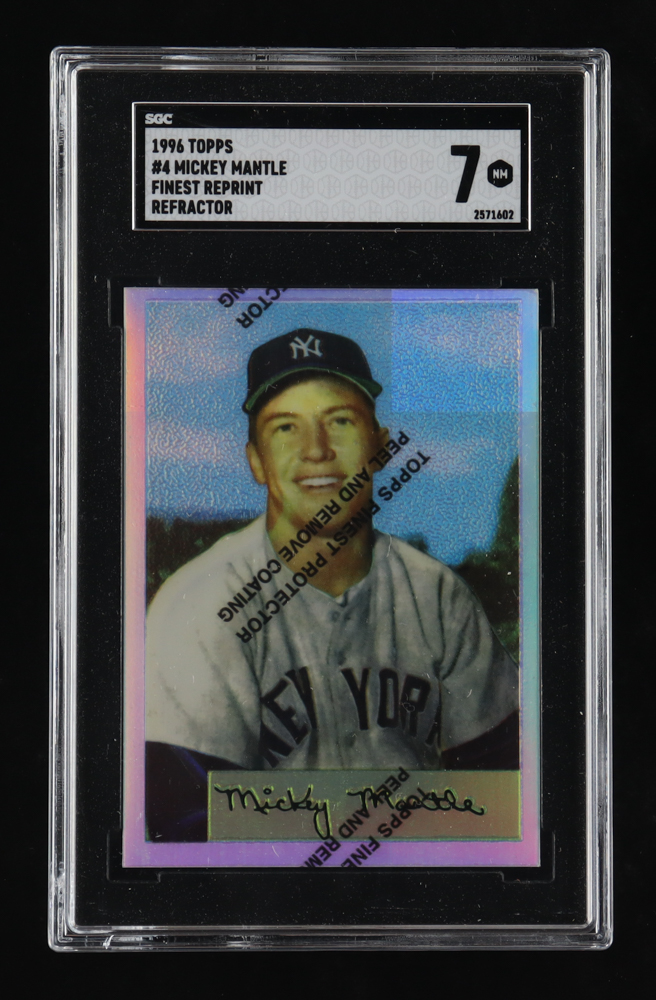 Mickey Mantle 1996 Topps Mantle Finest Refractors #4 1954 Bowman (SGC 7) at PristineAuction.com Mickey Mantle 1996 Topps Mantle Finest Refractors #4 1954 Bowman (SGC 7) at PristineAuction.com