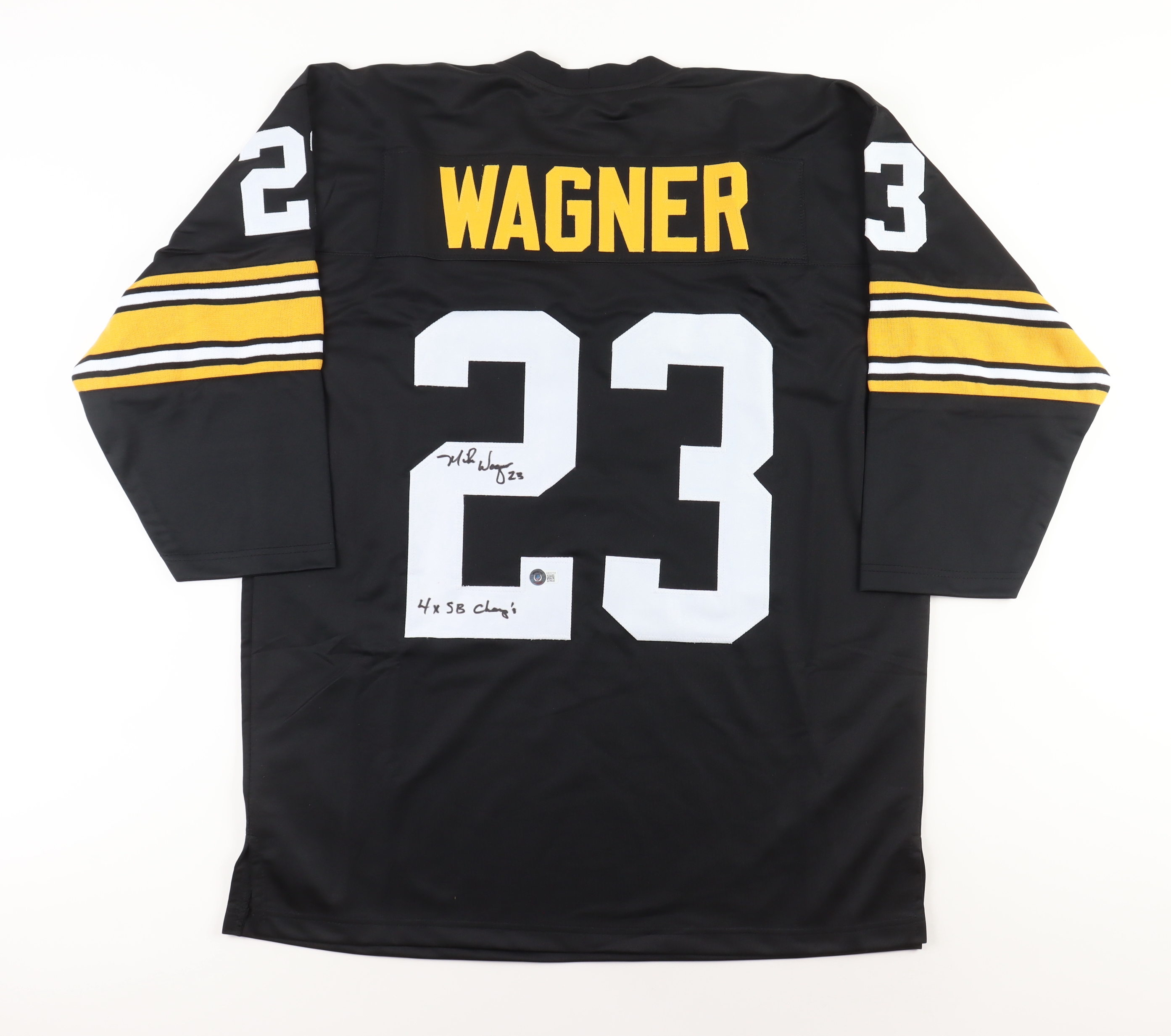 Mike Wagner Signed Jersey Inscribed "4x SB Champs" (Beckett) at PristineAuction.com Mike Wagner Signed Jersey Inscribed "4x SB Champs" (Beckett) at PristineAuction.com