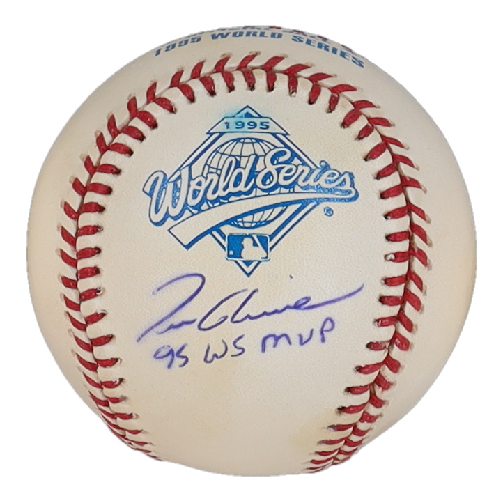 Tom Glavine Signed 1995 World Series Baseball Inscribed "95 WS MVP" (JSA) at PristineAuction.com Tom Glavine Signed 1995 World Series Baseball Inscribed "95 WS MVP" (JSA) at PristineAuction.com
