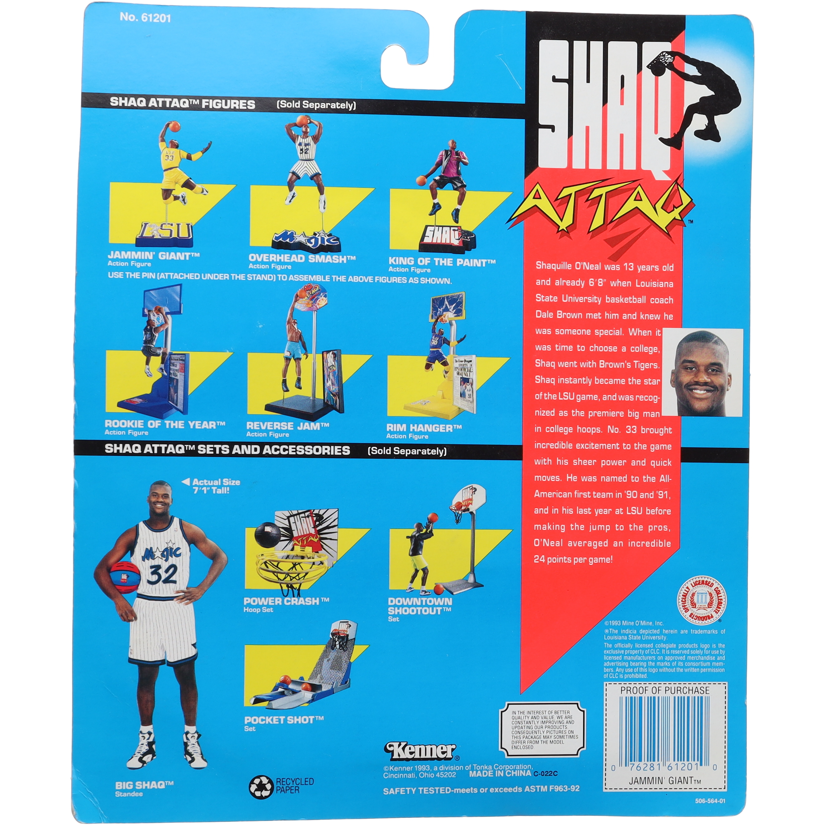 Shaquille O'Neal 1993 Kenner Shaq Attaq Jammin' Giant Action Figure at PristineAuction.com Shaquille O'Neal 1993 Kenner Shaq Attaq Jammin' Giant Action Figure at PristineAuction.com