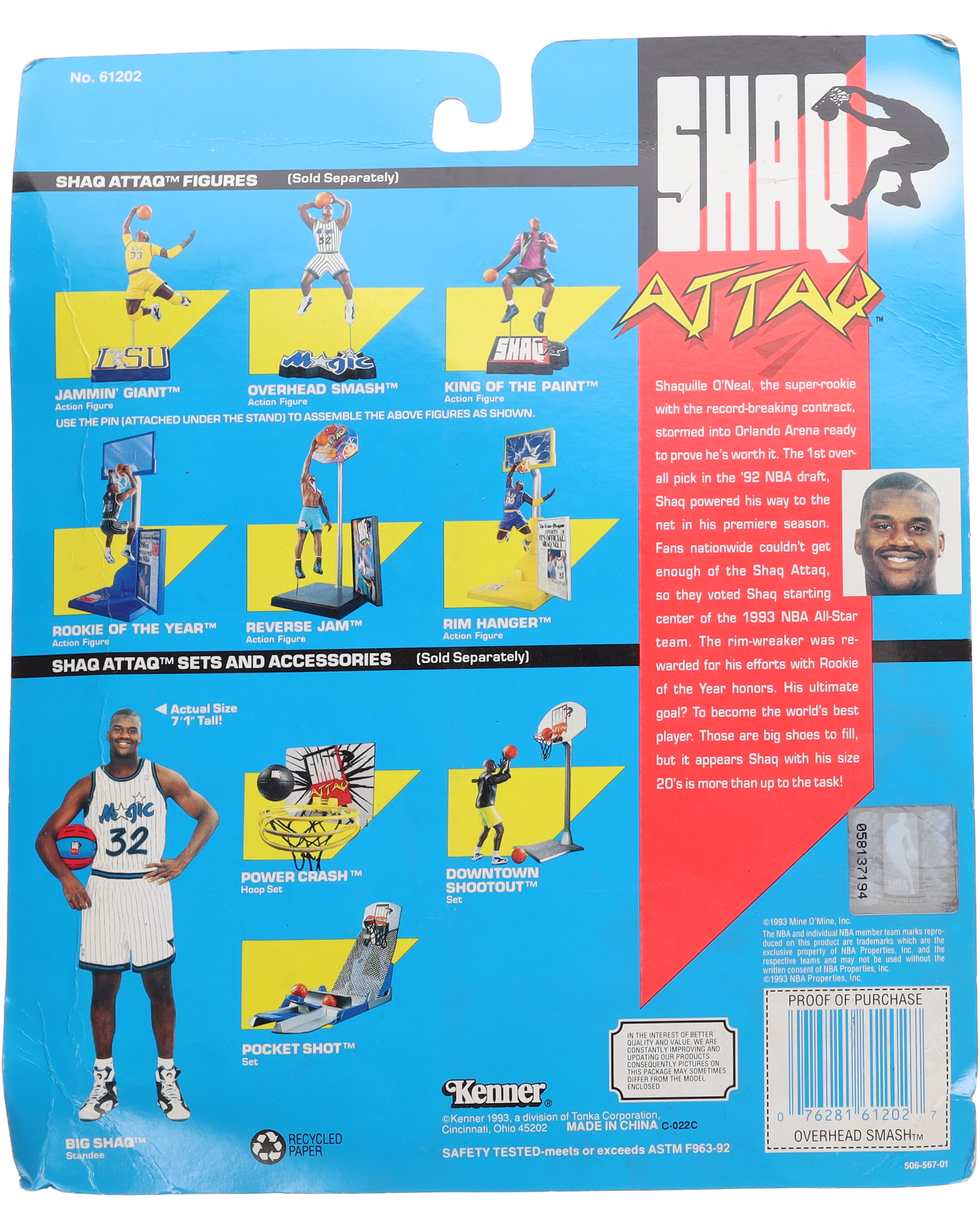 Shaquille O'Neal 1993 Kenner Shaq Attaq Overhead Smash Action Figure at PristineAuction.com Shaquille O'Neal 1993 Kenner Shaq Attaq Overhead Smash Action Figure at PristineAuction.com