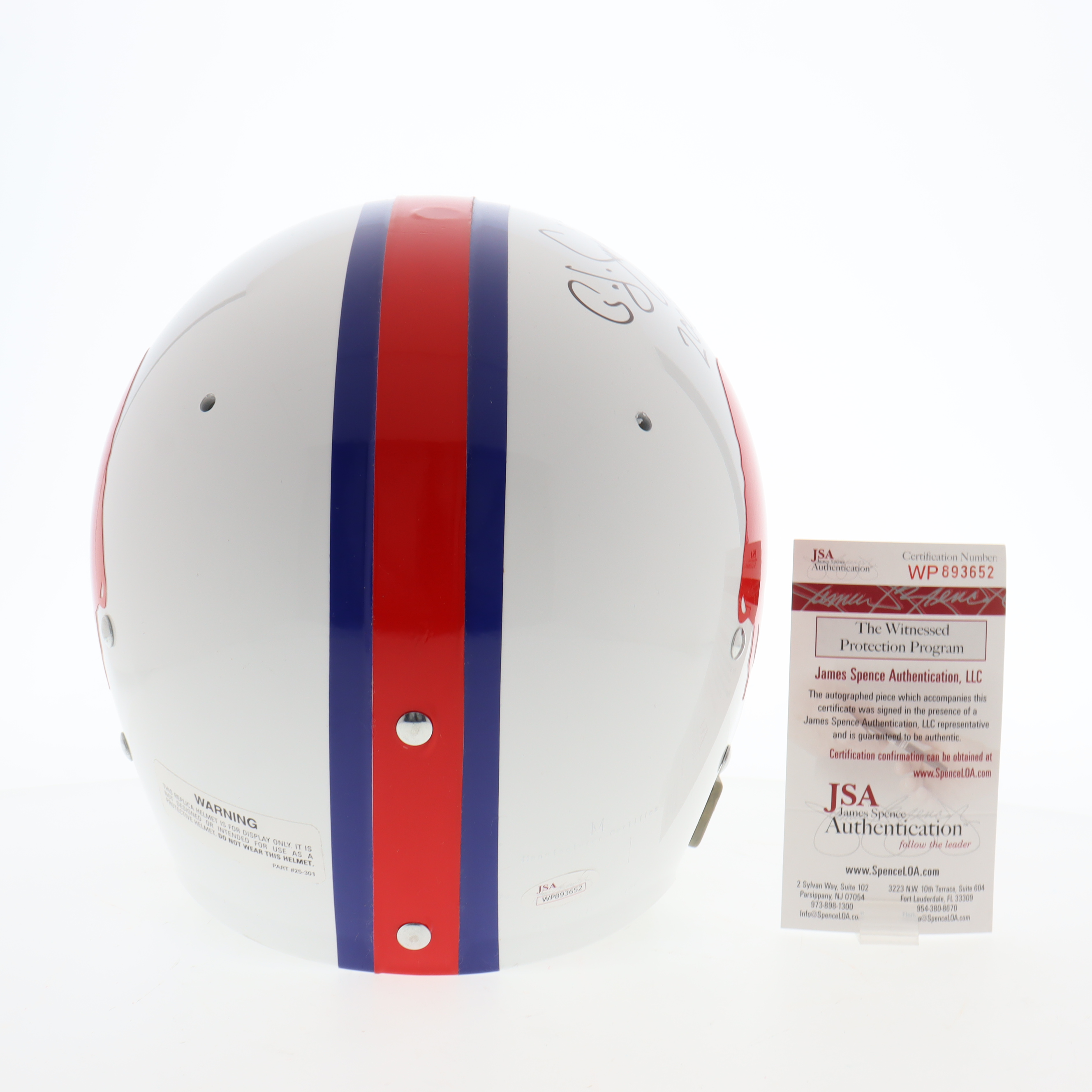 O. J. Simpson Signed Bills Full-Size Helmet Inscribed "2003 YDs 73" (JSA) at PristineAuction.com O. J. Simpson Signed Bills Full-Size Helmet Inscribed "2003 YDs 73" (JSA) at PristineAuction.com