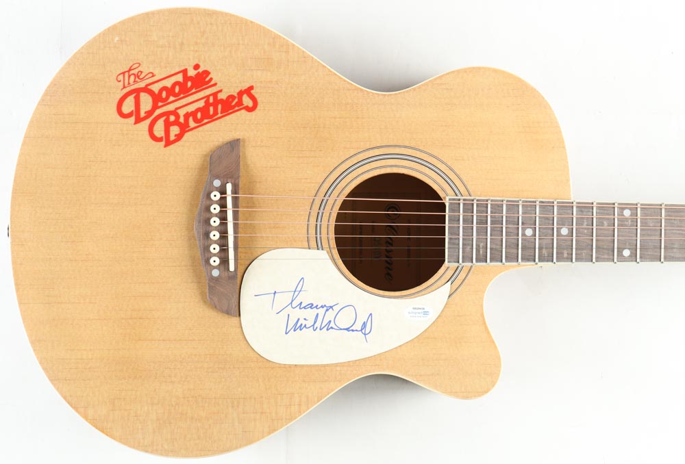 Michael McDonald Signed "The Doobie Brothers" 40" Acoustic Guitar Inscribed "Thanks" (AutographCOA) at PristineAuction.com Michael McDonald Signed "The Doobie Brothers" 40" Acoustic Guitar Inscribed "Thanks" (AutographCOA) at PristineAuction.com