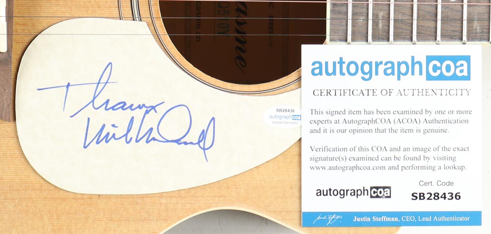 Michael McDonald Signed "The Doobie Brothers" 40" Acoustic Guitar Inscribed "Thanks" (AutographCOA) at PristineAuction.com Michael McDonald Signed "The Doobie Brothers" 40" Acoustic Guitar Inscribed "Thanks" (AutographCOA) at PristineAuction.com