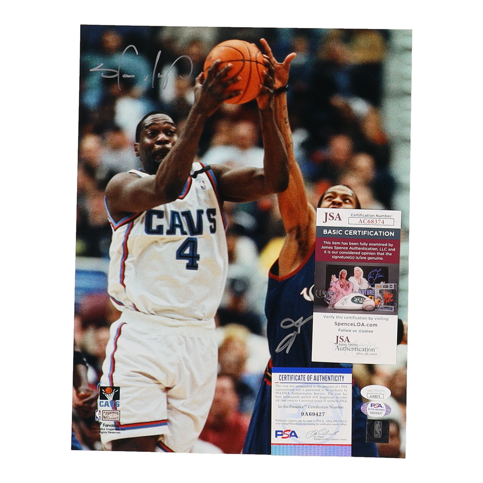 Allen Iverson & Shawn Kemp Signed 76ers vs Cavaliers 11x14 Photo (PSA & JSA) at PristineAuction.com Allen Iverson & Shawn Kemp Signed 76ers vs Cavaliers 11x14 Photo (PSA & JSA) at PristineAuction.com