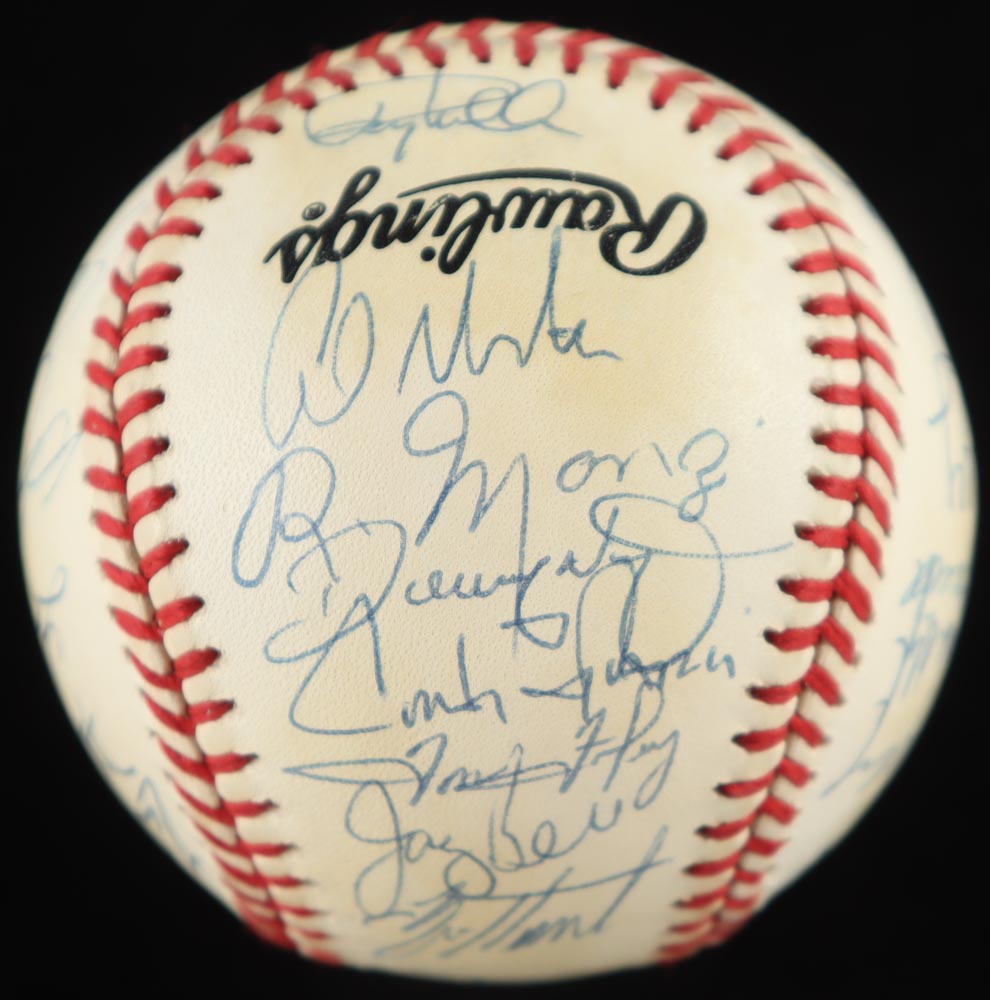 1994 Pirates ONL Baseball Team-Signed by (30) with Jay Bell, Jim Leyland, Andy Van Slyke, Lance Parrish with Display Case (PSA) at PristineAuction.com 1994 Pirates ONL Baseball Team-Signed by (30) with Jay Bell, Jim Leyland, Andy Van Slyke, Lance Parrish with Display Case (PSA) at PristineAuction.com