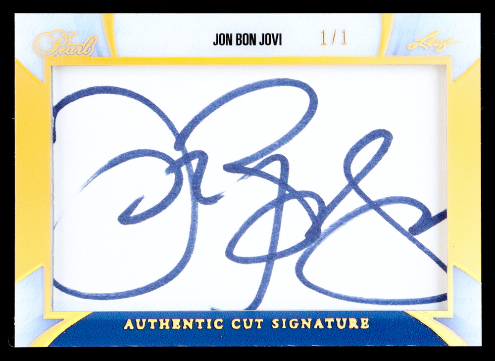 Jon Bon Jovi 2018-19 Leaf Pearl Cut Signatures #CSJB2 #1/1 at PristineAuction.com Jon Bon Jovi 2018-19 Leaf Pearl Cut Signatures #CSJB2 #1/1 at PristineAuction.com