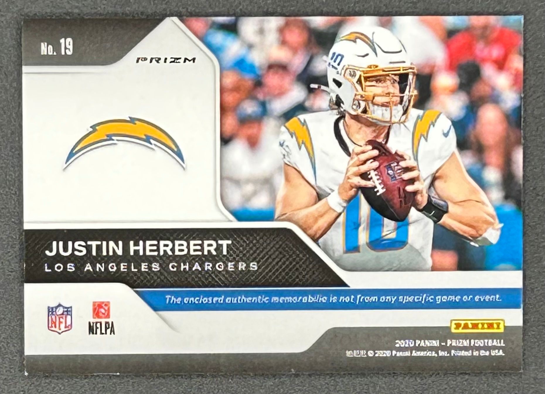 Justin Herbert 2020 Panini Prizm Rookie Gear #19 at PristineAuction.com Justin Herbert 2020 Panini Prizm Rookie Gear #19 at PristineAuction.com