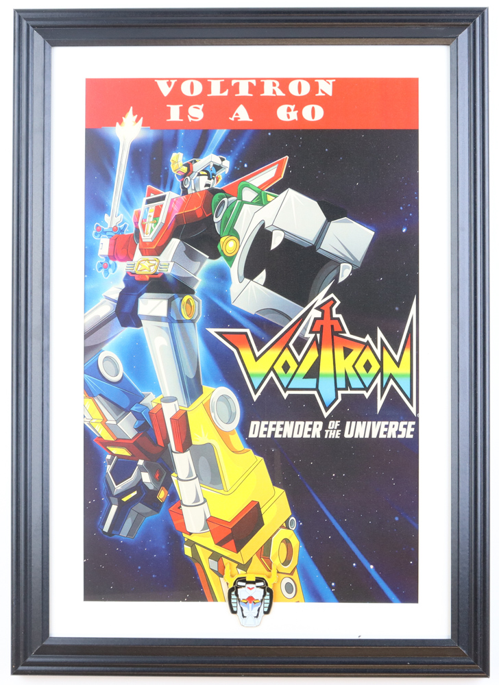 "Voltron: Defender of the Universe" Custom Framed Print with LE Voltron Pin at PristineAuction.com "Voltron: Defender of the Universe" Custom Framed Print with LE Voltron Pin at PristineAuction.com