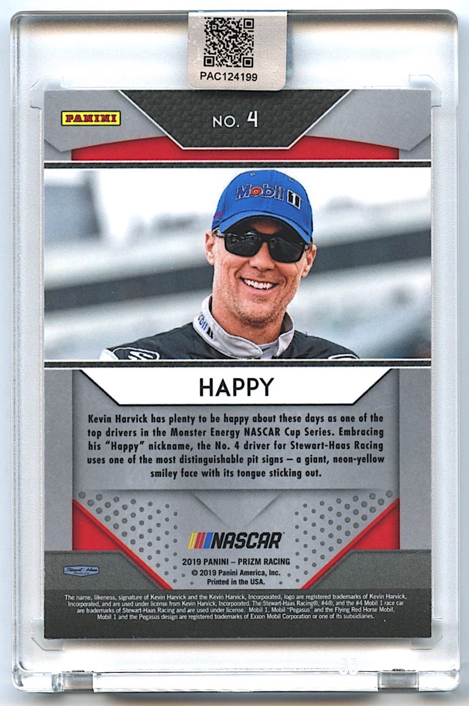 Kevin Harvick Signed 2019 Panini Prizm #4 (PA Encapsulated) at PristineAuction.com Kevin Harvick Signed 2019 Panini Prizm #4 (PA Encapsulated) at PristineAuction.com