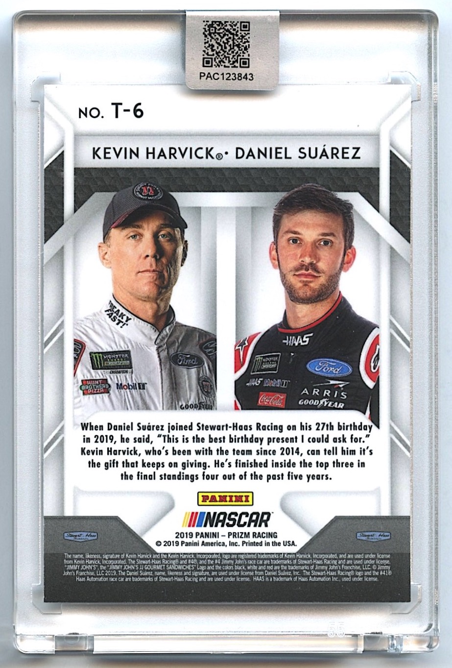 Kevin Harvick Signed 2019 Panini Prizm Teammates #6 (PA Encapsulated) at PristineAuction.com Kevin Harvick Signed 2019 Panini Prizm Teammates #6 (PA Encapsulated) at PristineAuction.com