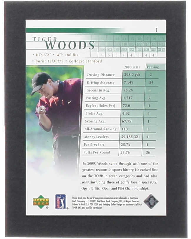 Tiger Woods 2001 Upper Deck #1 RC at PristineAuction.com Tiger Woods 2001 Upper Deck #1 RC at PristineAuction.com
