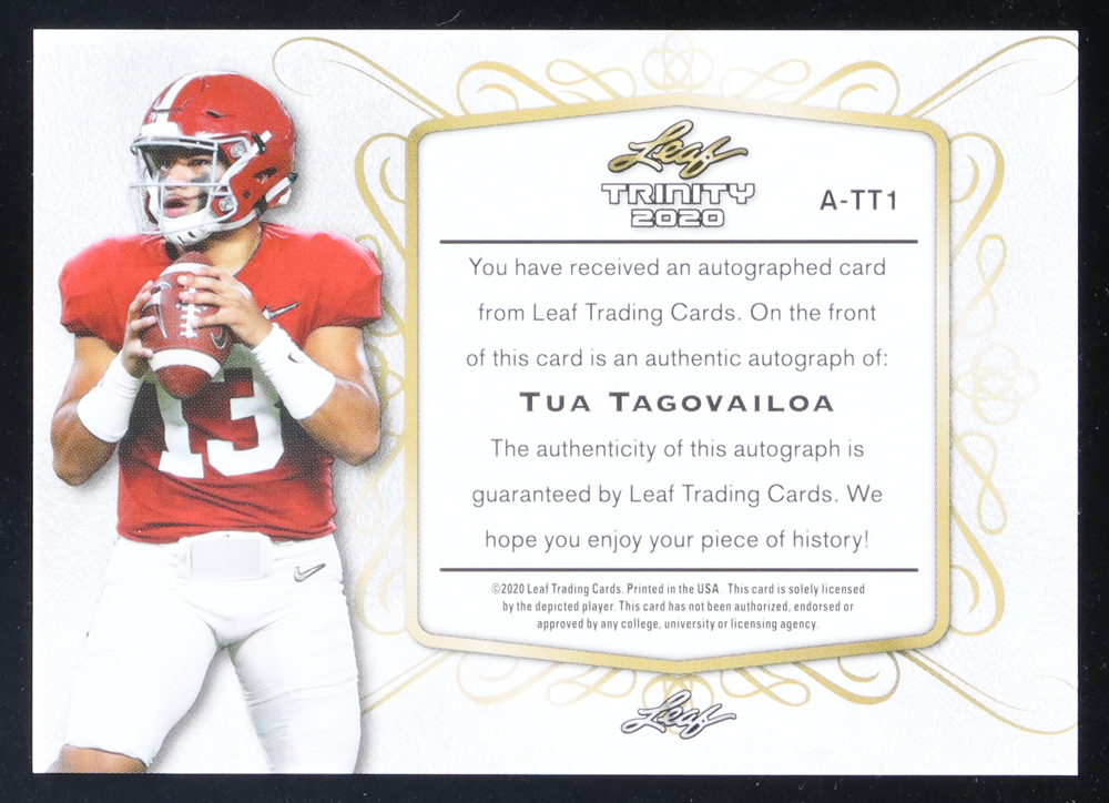 Tua Tagovailoa 2020 Leaf Trinity Green Spectrum RC #ATT1 #9/20 at PristineAuction.com Tua Tagovailoa 2020 Leaf Trinity Green Spectrum RC #ATT1 #9/20 at PristineAuction.com