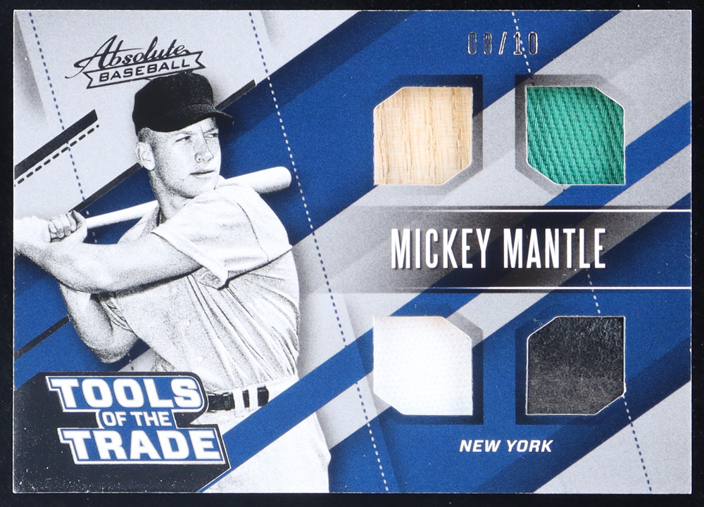 Mickey Mantle 2017 Absolute Tools of the Trade Materials Quad #1 #08/10 at PristineAuction.com Mickey Mantle 2017 Absolute Tools of the Trade Materials Quad #1 #08/10 at PristineAuction.com