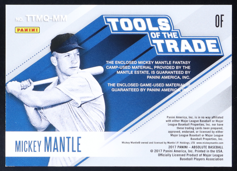 Mickey Mantle 2017 Absolute Tools of the Trade Materials Quad #1 #08/10 at PristineAuction.com Mickey Mantle 2017 Absolute Tools of the Trade Materials Quad #1 #08/10 at PristineAuction.com