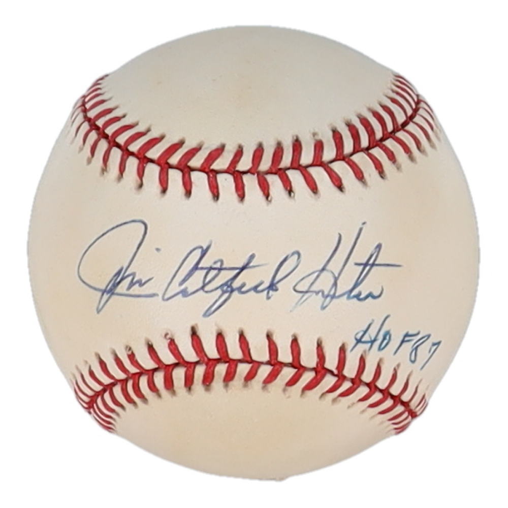 Jim "Catfish" Hunter Signed OAL Baseball Inscribed "HOF 87" (PSA