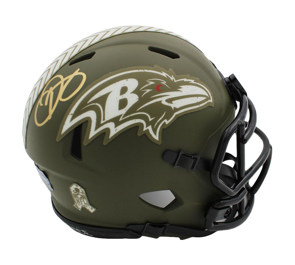 Odell Beckham Jr. Signed Baltimore Ravens Speed Salute To Service Mini Helmet (Radtke) at PristineAuction.com Odell Beckham Jr. Signed Baltimore Ravens Speed Salute To Service Mini Helmet (Radtke) at PristineAuction.com