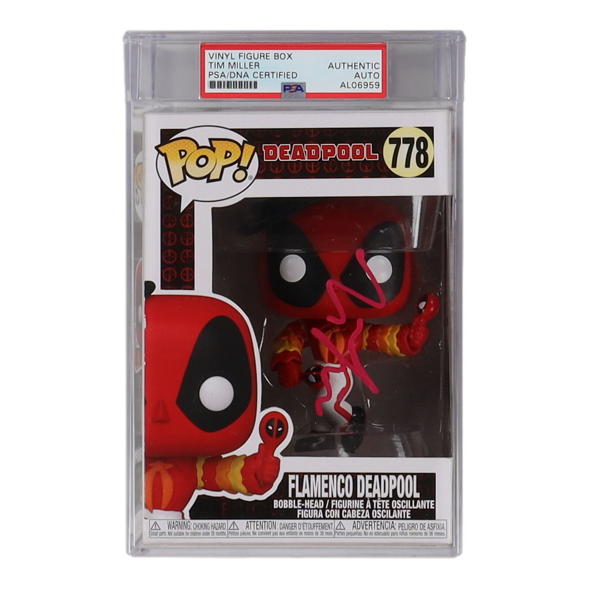 Tim Miller Signed "Deadpool" #778 Flamenco Deadpool Funko Pop! Vinyl Figure (PSA) at PristineAuction.com Tim Miller Signed "Deadpool" #778 Flamenco Deadpool Funko Pop! Vinyl Figure (PSA) at PristineAuction.com