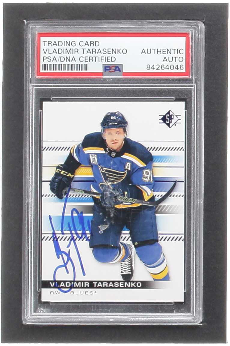 Vladimir Tarasenko Signed 2019-20 SP Blue #82 (PSA) at PristineAuction.com Vladimir Tarasenko Signed 2019-20 SP Blue #82 (PSA) at PristineAuction.com
