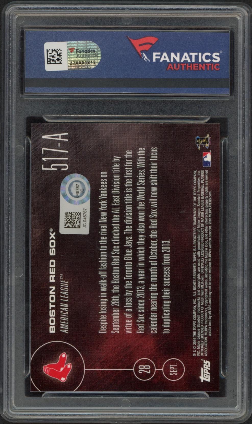 David Ortiz Signed 2016 Topps Now #517A Inscribed "Pop the Corks" (Fanatics) at PristineAuction.com David Ortiz Signed 2016 Topps Now #517A Inscribed "Pop the Corks" (Fanatics) at PristineAuction.com