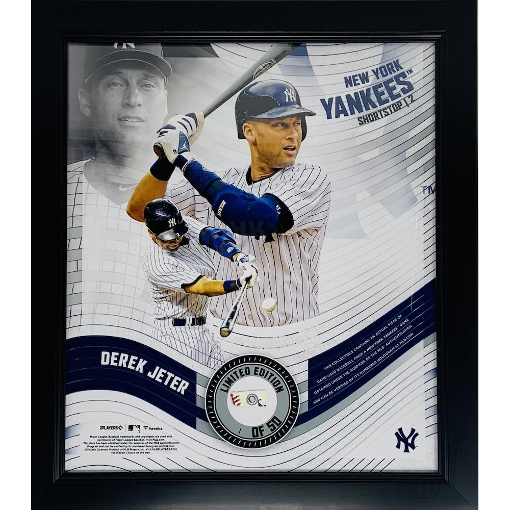 Derek Jeter Yankees 15x17 LE Custom Framed Photo Display with Piece of