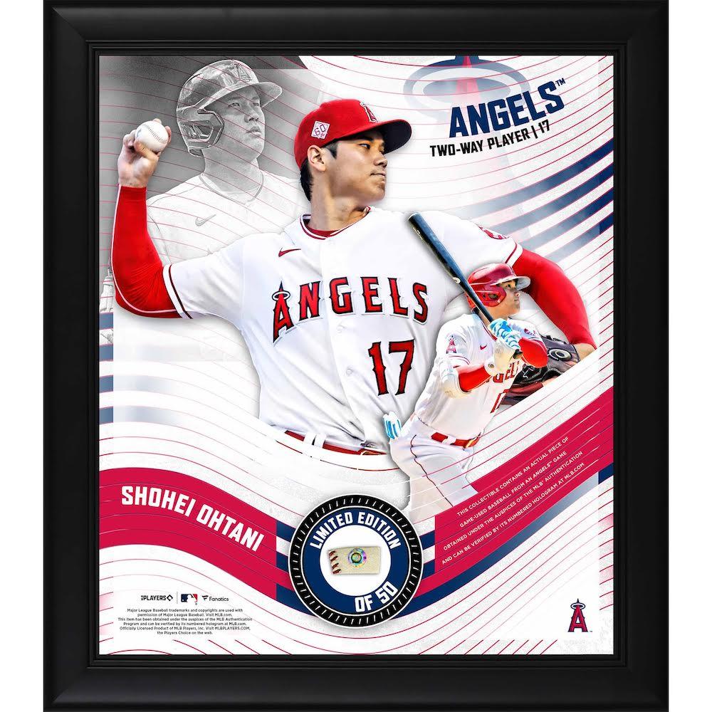 Shohei Ohtani 15x17 LE Custom Framed Game-Used Baseball Cut Display at PristineAuction.com Shohei Ohtani 15x17 LE Custom Framed Game-Used Baseball Cut Display at PristineAuction.com