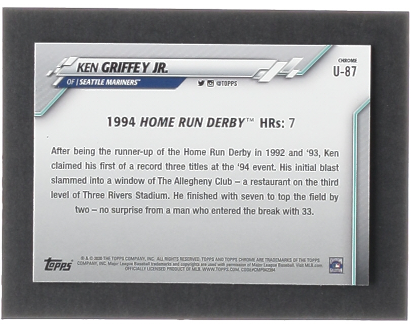 Ken Griffey Jr. 2020 Topps Chrome Update #U87 HRD at PristineAuction.com Ken Griffey Jr. 2020 Topps Chrome Update #U87 HRD at PristineAuction.com