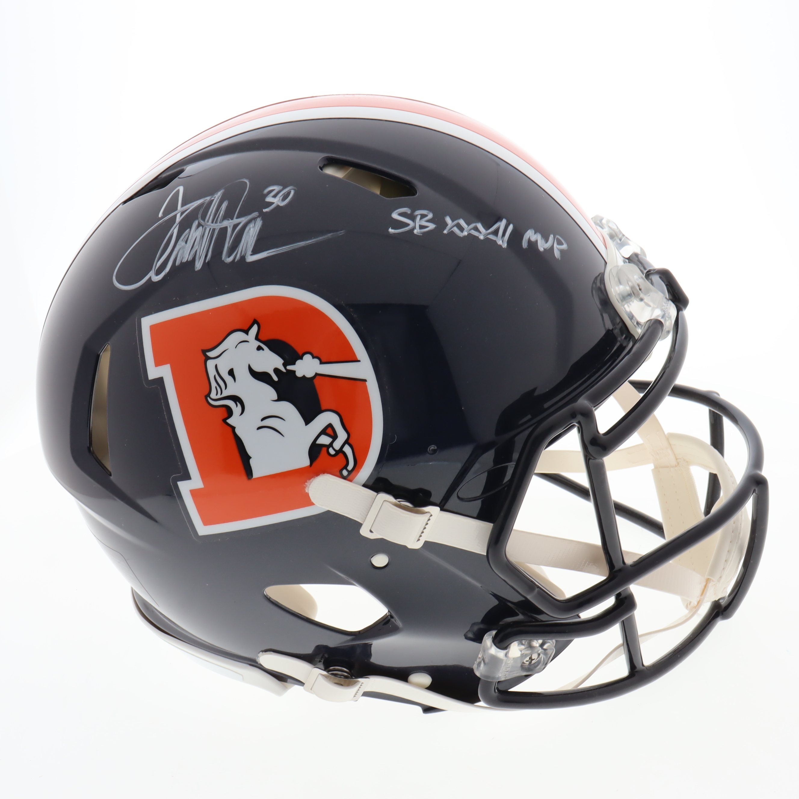 Terrell Davis Signed Broncos Full-Size Authentic On-Field Speed Helmet Inscribed "SB XXXII MVP" (JSA) at PristineAuction.com Terrell Davis Signed Broncos Full-Size Authentic On-Field Speed Helmet Inscribed "SB XXXII MVP" (JSA) at PristineAuction.com