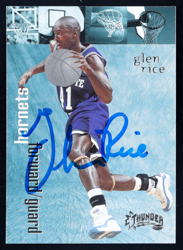 Glen Rice Signed 1998-99 SkyBox Thunder #65 (JSA)