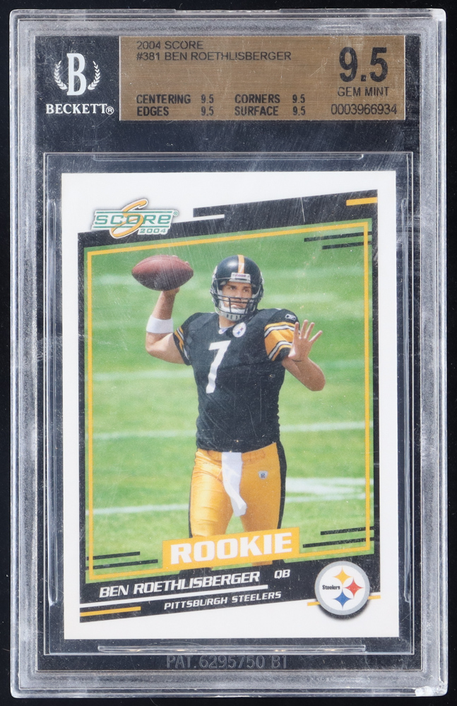Ben Roethlisberger 2004 Score #381 RC (BGS 9.5) at PristineAuction.com Ben Roethlisberger 2004 Score #381 RC (BGS 9.5) at PristineAuction.com