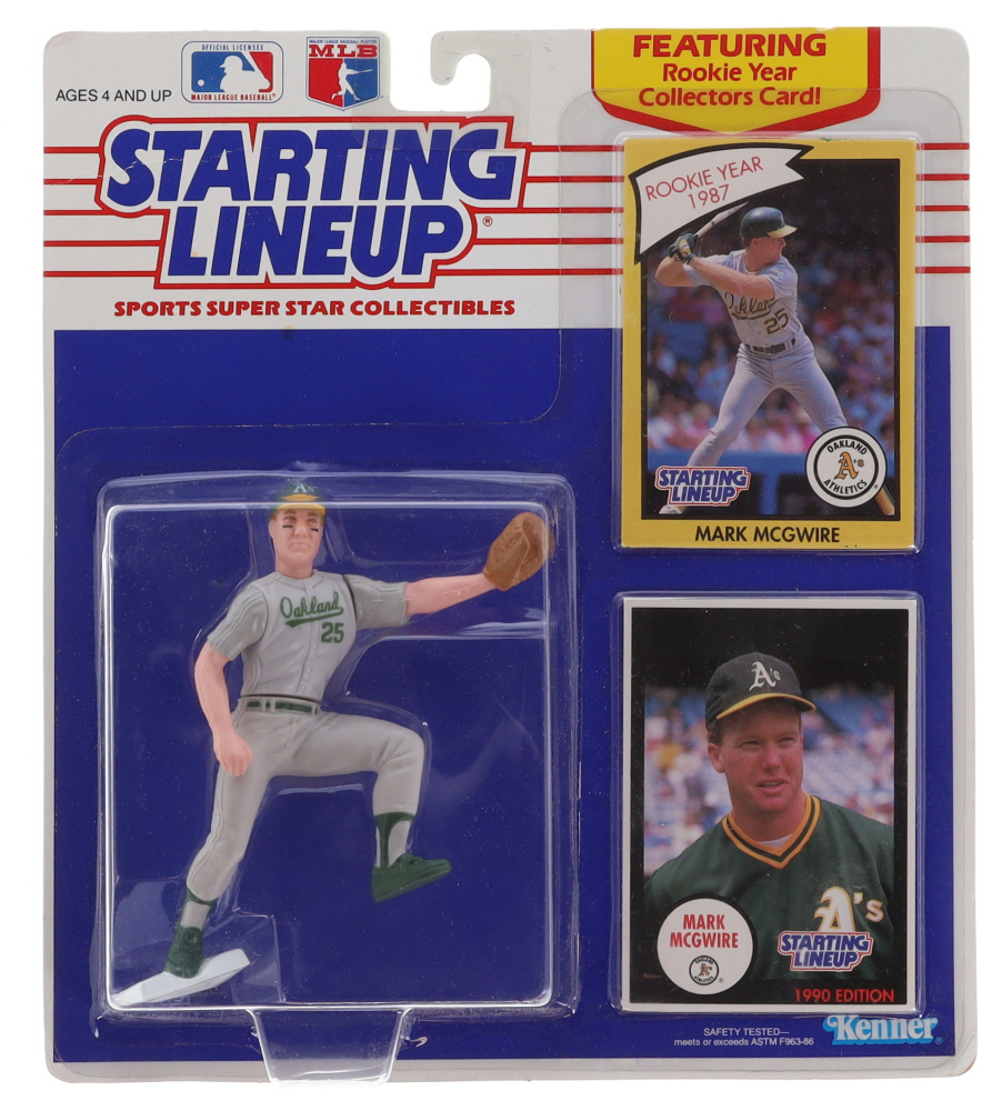 Mark McGwire 1990 Starting Lineup Sports Superstar Collectibles Action Figure with Trading Cards